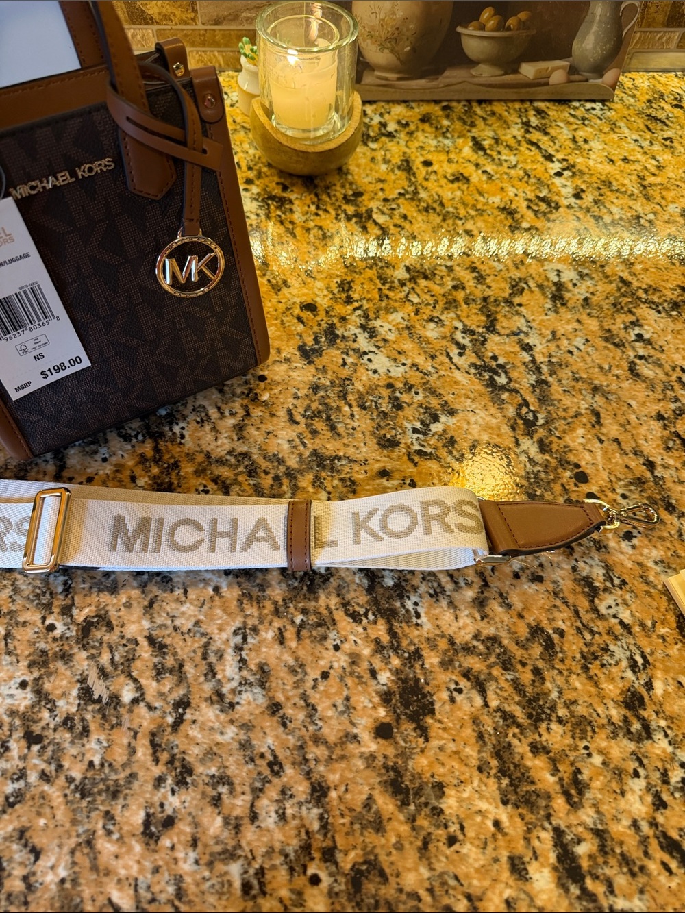 Michael Kors Brown/Maple Signature Mini Tote with Gold Hardware - Picture 5 of 13